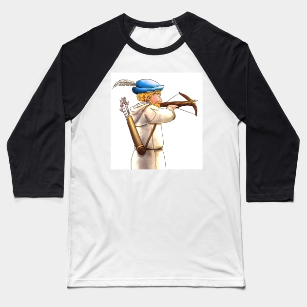 William Tell II Portrait Baseball T-Shirt by reynoldjay